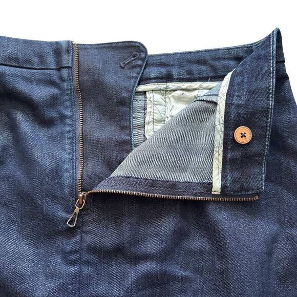 Anthropologie Leifsdottir Denim mini skirt Womens Sz 4 Pleated jean Pockets - Picture 10 of 10